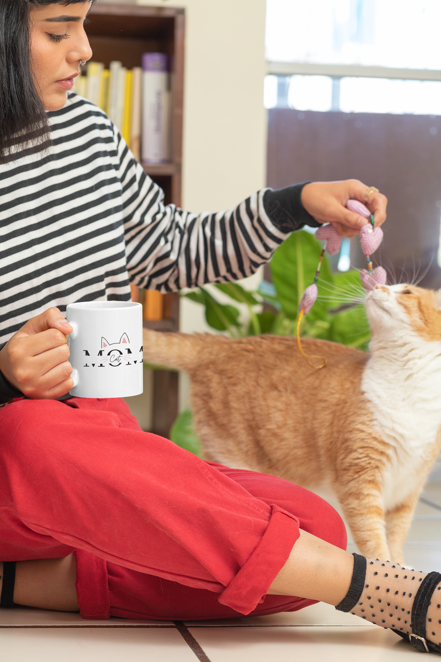 Cat Mom T-Shirt and Mug Set