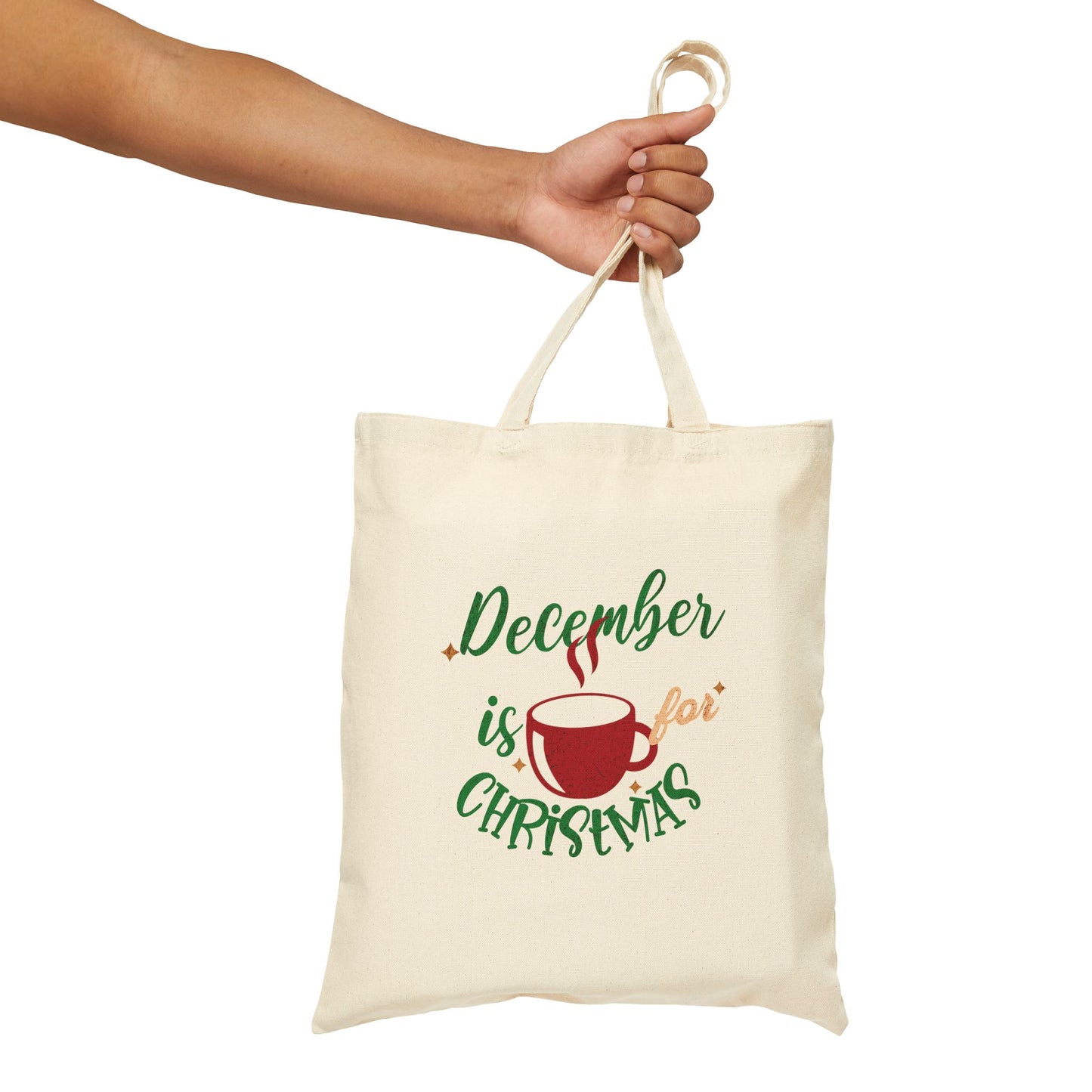 December Is For Christmas Canvas Tote Bag