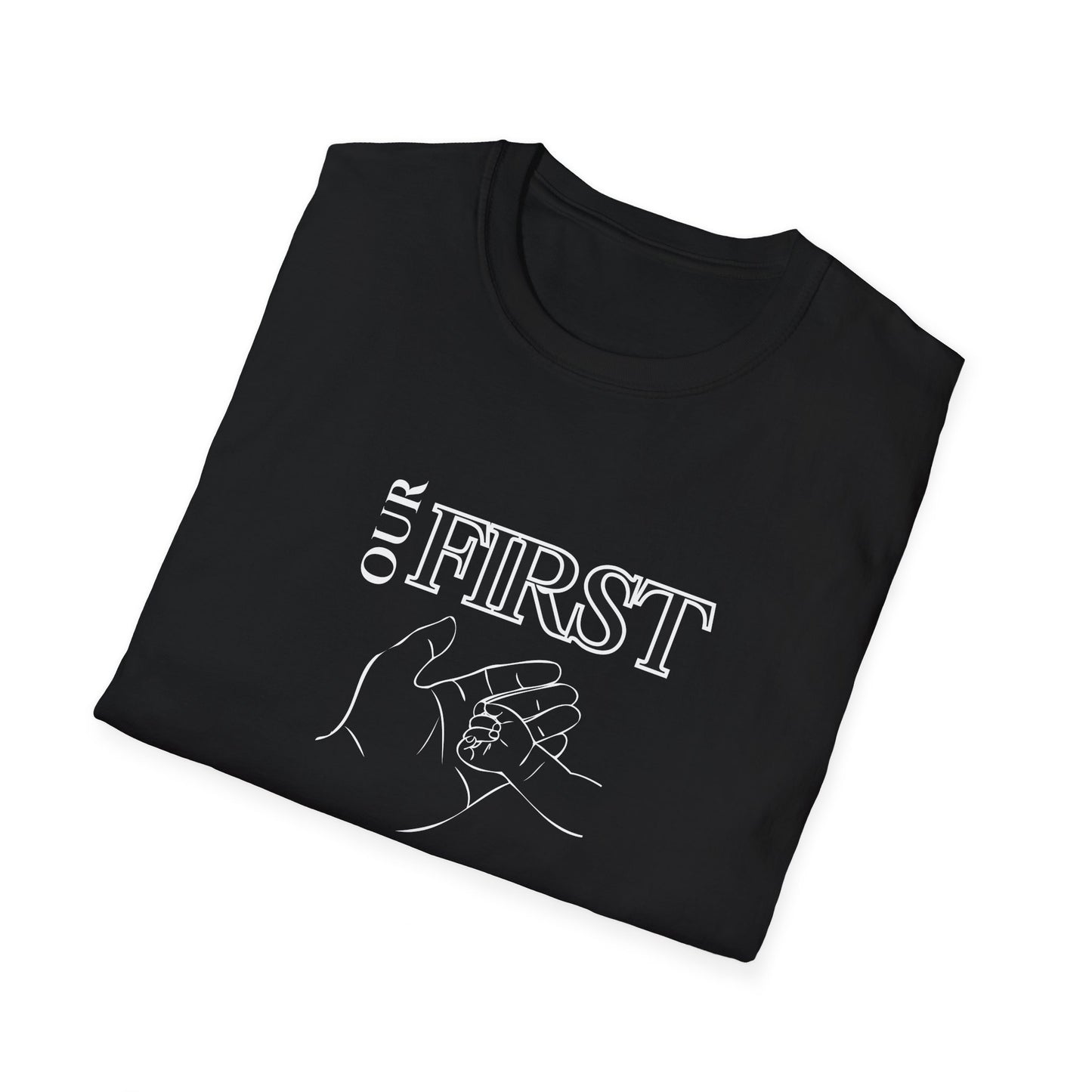 Custom First Father's Day Hand T-Shirt - (Black)