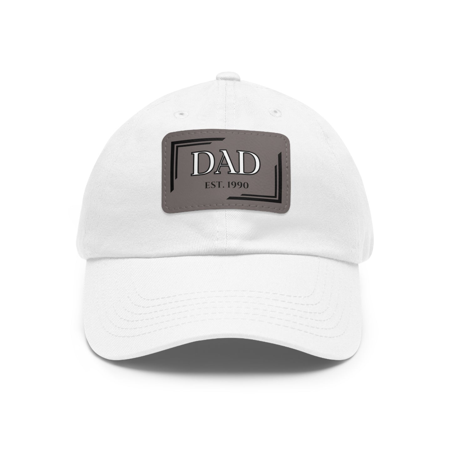 Custom Dad Est. Year Hat w/ Leather Patch