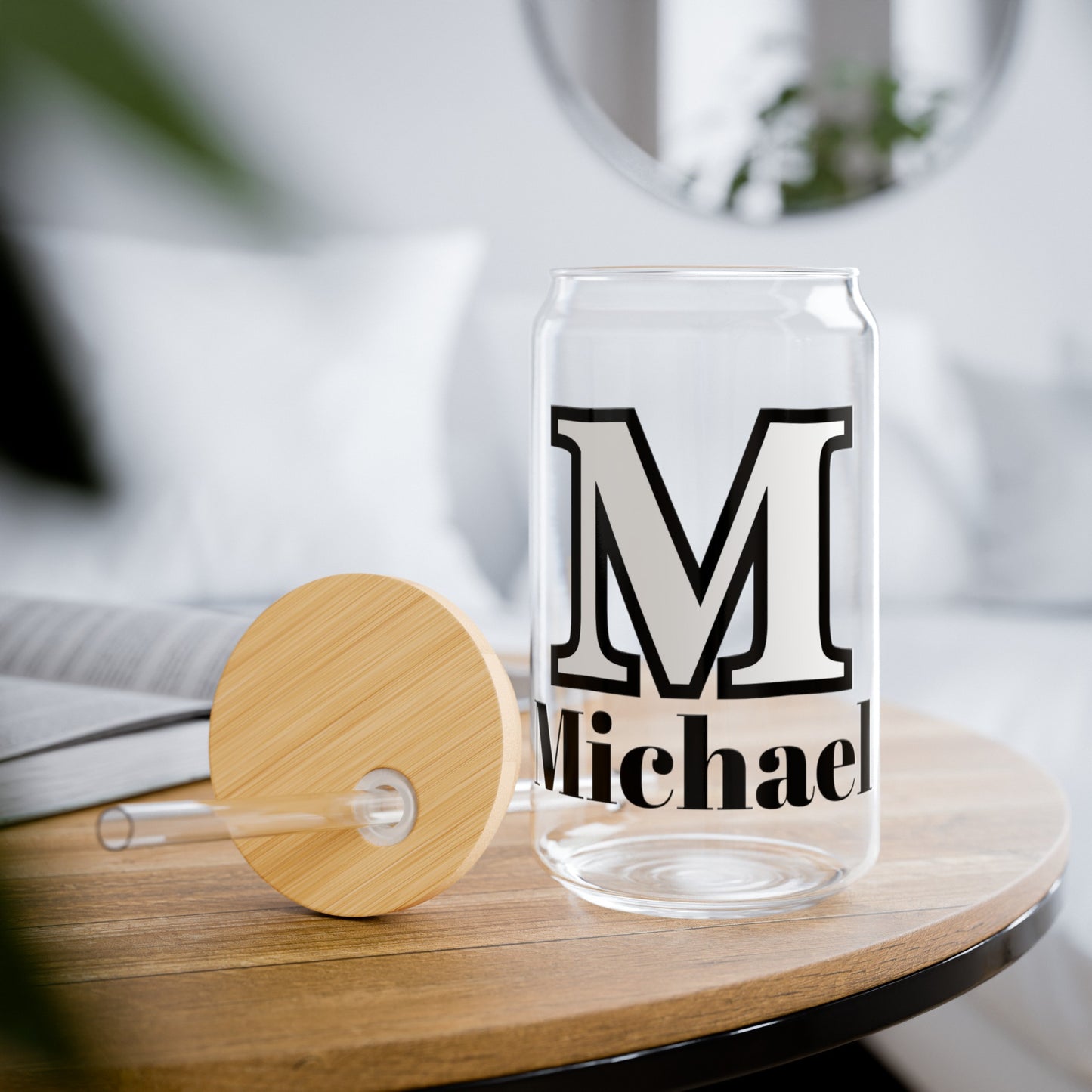 Custom Men Monogram #1 Glass Tumbler - 16 oz