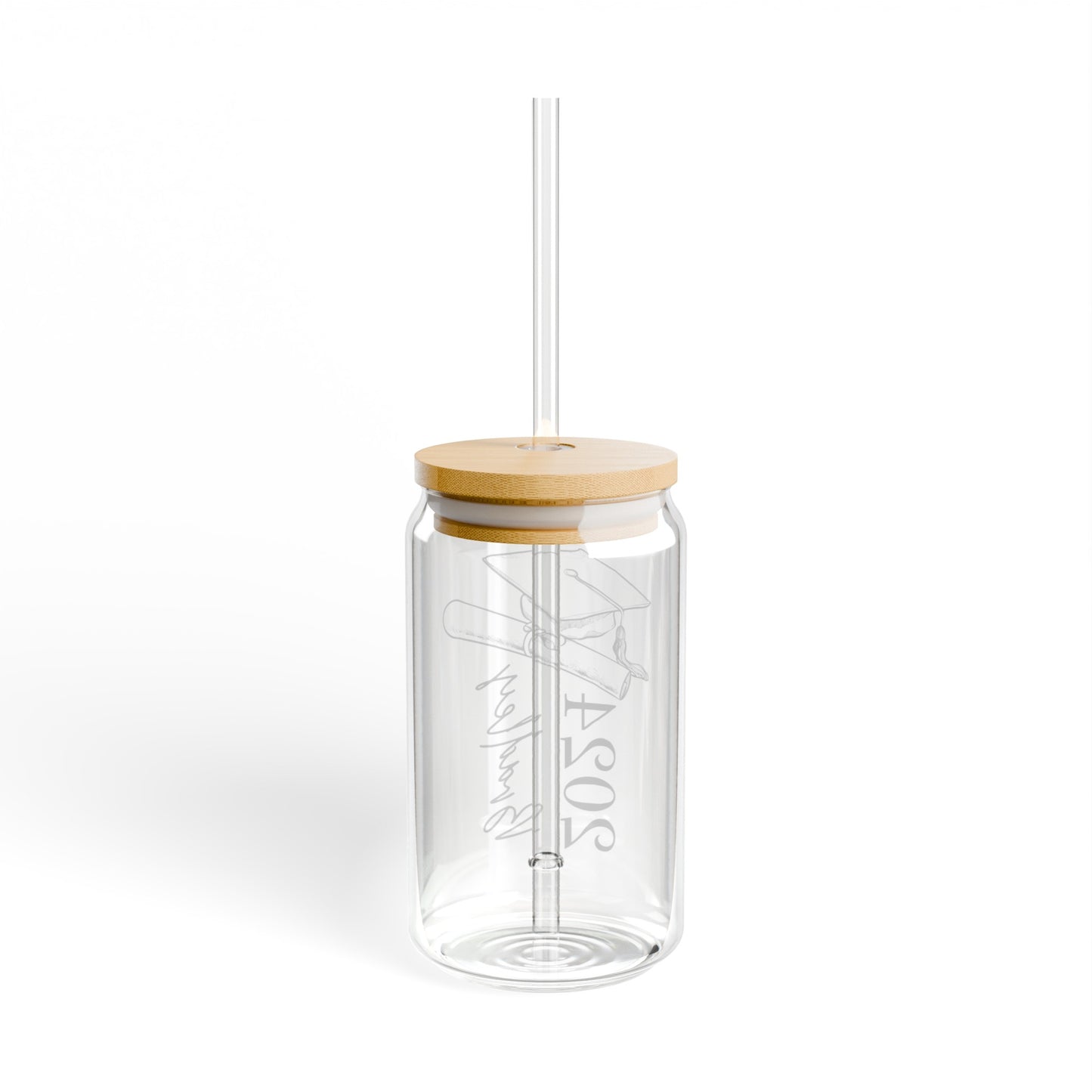 Custom Grad 2024 Glass Tumbler - 16 oz