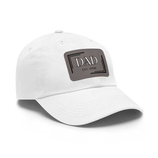 Custom Dad Est. Year Hat w/ Leather Patch