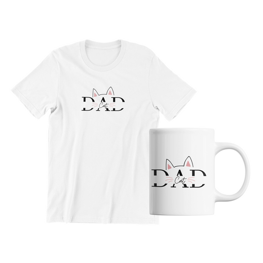 Cat Dad T-Shirt and Mug Set