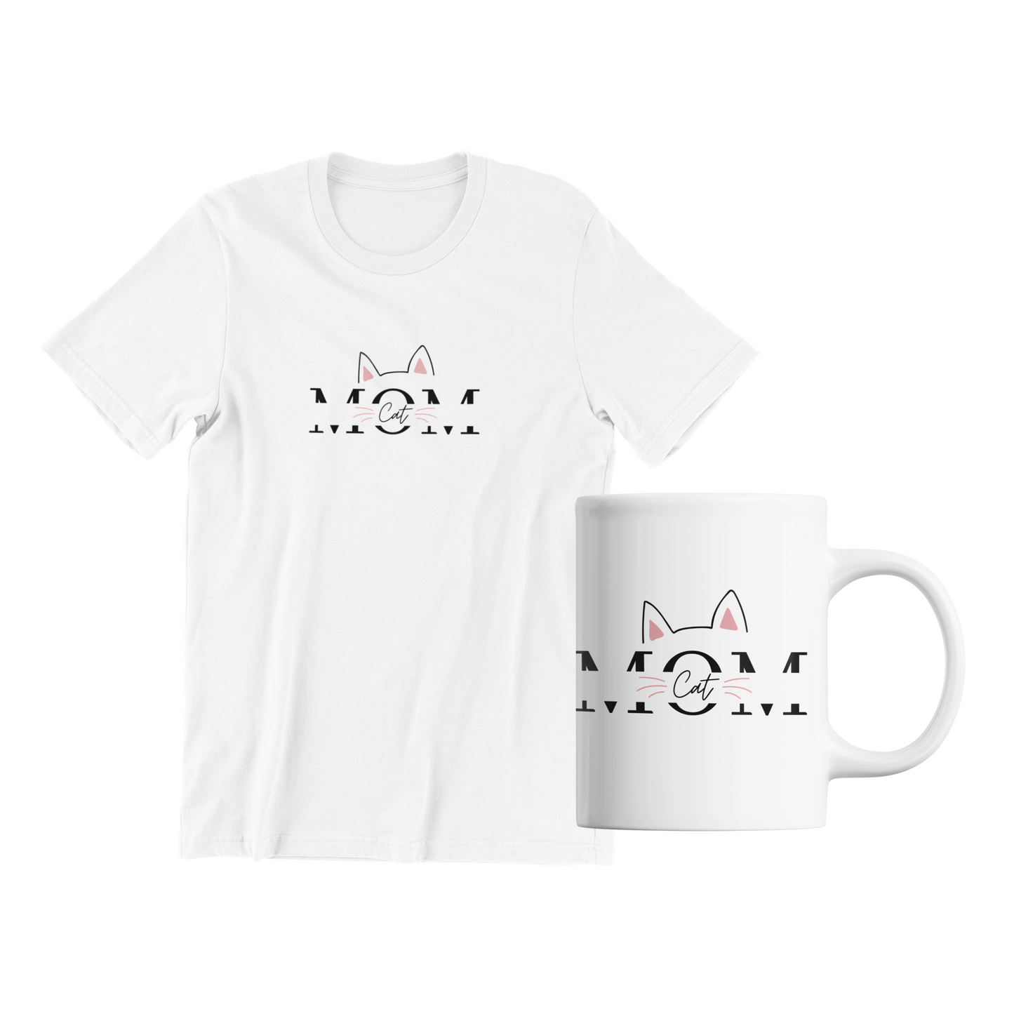 Cat Mom T-Shirt and Mug Set