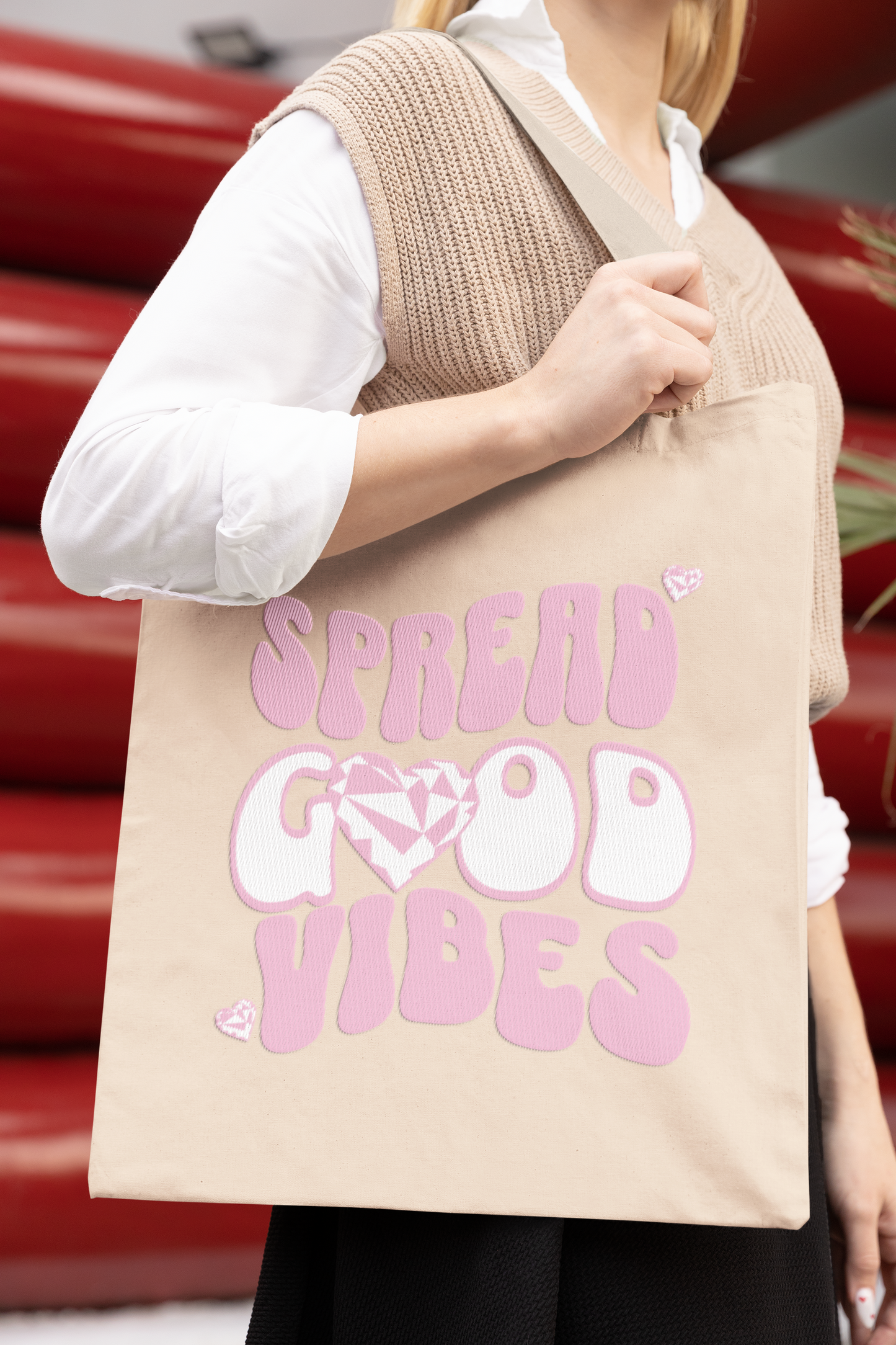 Spread Good Vibes Canvas Tote Bag